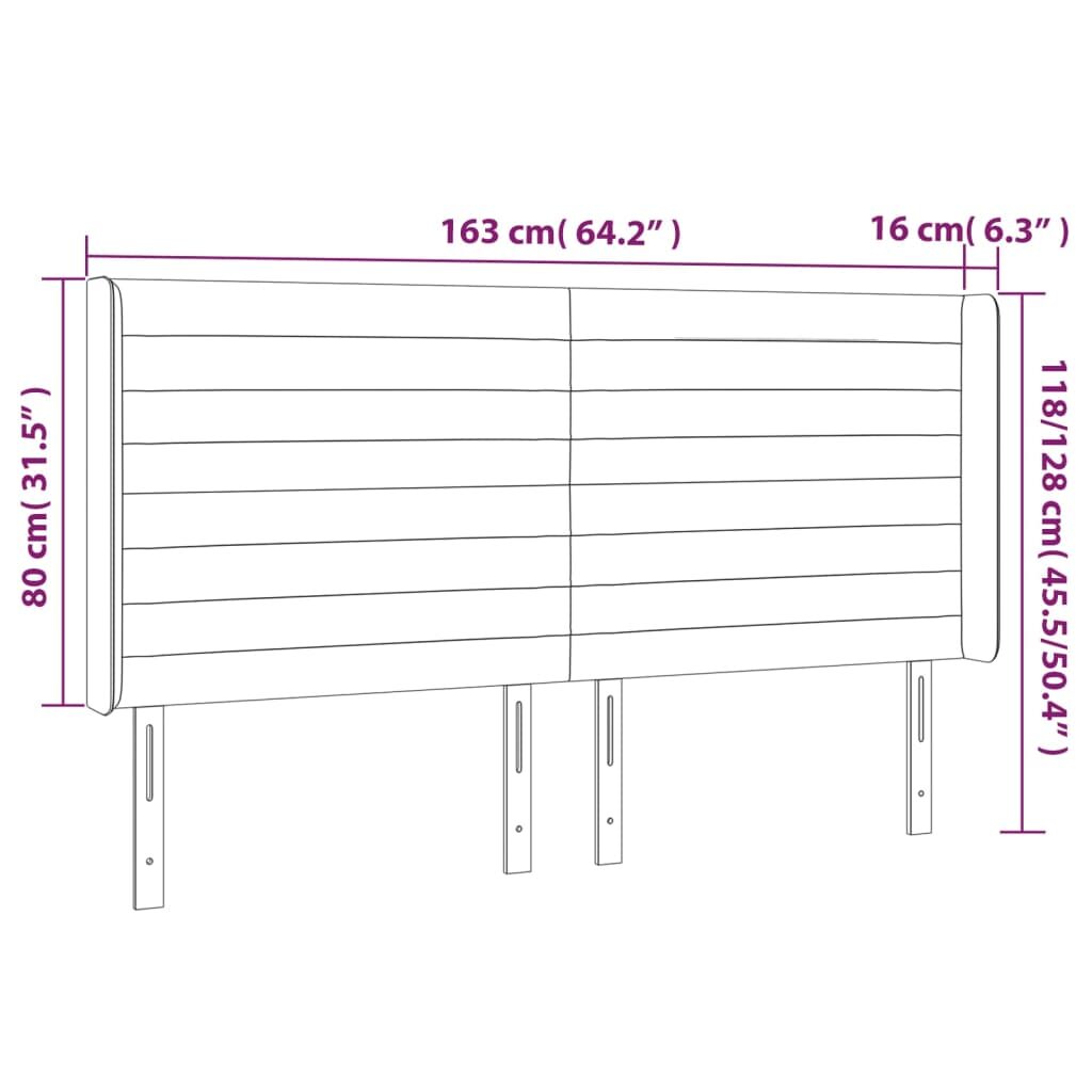 Κεφαλάρι με Πτερύγια Πράσινο 163x16x118/128 εκ. Υφασμάτινο