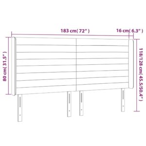 Κεφαλάρι με Πτερύγια Σκούρο Καφέ 183x16x118/128 εκ. Υφασμάτινο