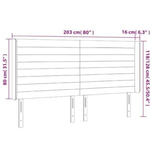 Κεφαλάρι με Πτερύγια Σκούρο Γκρι 203x16x118/128 εκ. Υφασμάτινο