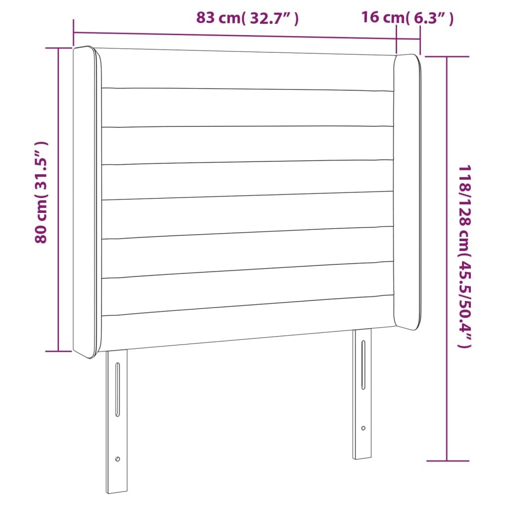 Κεφαλάρι με Πτερύγια Πράσινο 83x16x118/128 εκ. Βελούδινο