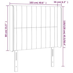 Κεφαλάρι με Πτερύγια Taupe 103x16x118/128 εκ. Υφασμάτινο