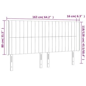 Κεφαλάρι με Πτερύγια Σκούρο Καφέ 163x16x118/128 εκ. Υφασμάτινο