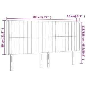 Κεφαλάρι με Πτερύγια Σκούρο Καφέ 183x16x118/128 εκ. Υφασμάτινο