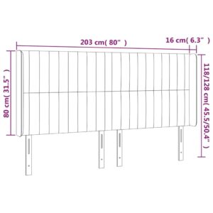 Κεφαλάρι με Πτερύγια Σκούρο Γκρι 203x16x118/128 εκ. Υφασμάτινο