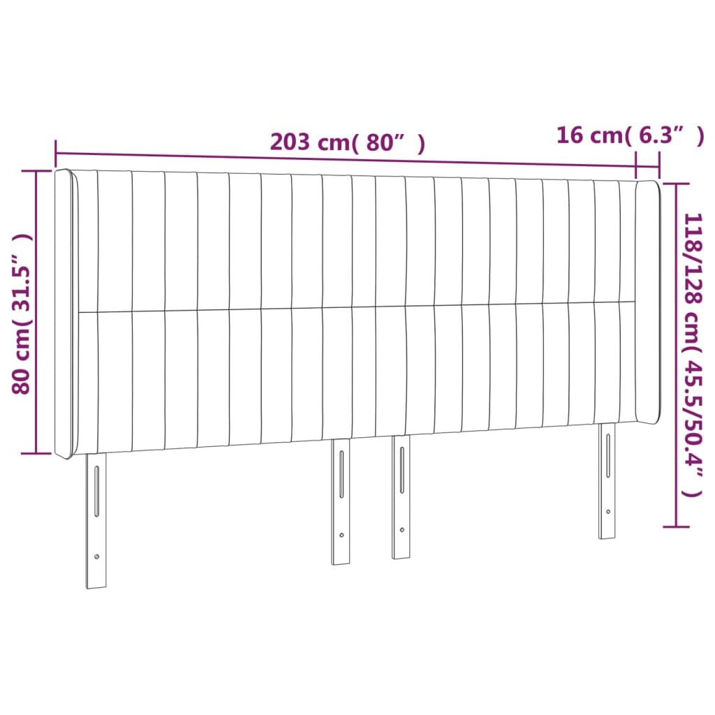 Κεφαλάρι με Πτερύγια Taupe 203x16x118/128 εκ. Υφασμάτινο