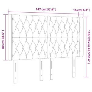 Κεφαλάρι με Πτερύγια Taupe 147x16x118/128 εκ. Υφασμάτινο