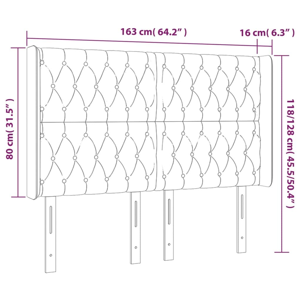 Κεφαλάρι με Πτερύγια Κρεμ 163x16x118/128 εκ. Υφασμάτινο