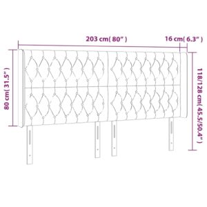 Κεφαλάρι με Πτερύγια Σκούρο Γκρι 203x16x118/128 εκ. Υφασμάτινο