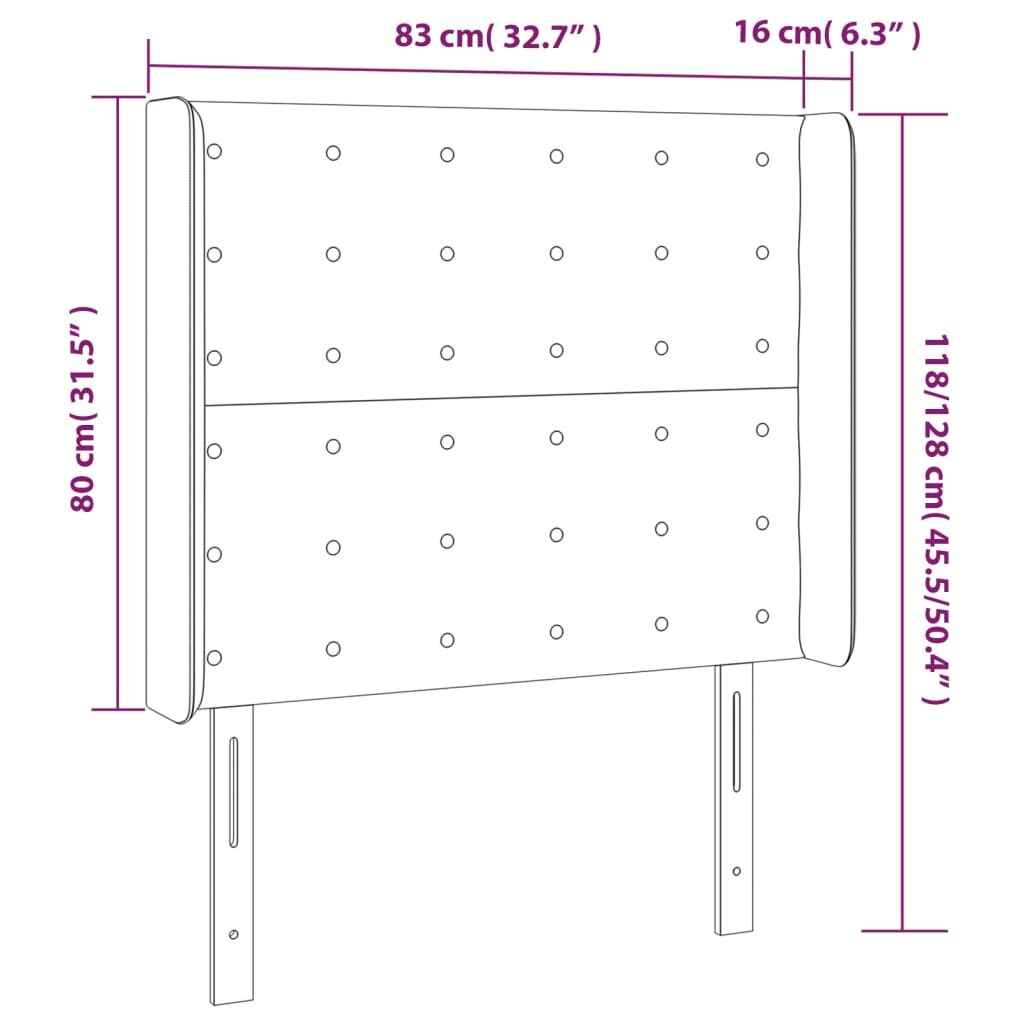 Κεφαλάρι με Πτερύγια Πράσινο 83x16x118/128 εκ. Υφασμάτινο