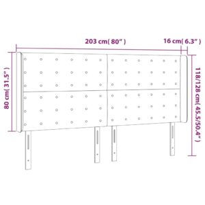 Κεφαλάρι με Πτερύγια Taupe 203x16x118/128 εκ. Υφασμάτινο