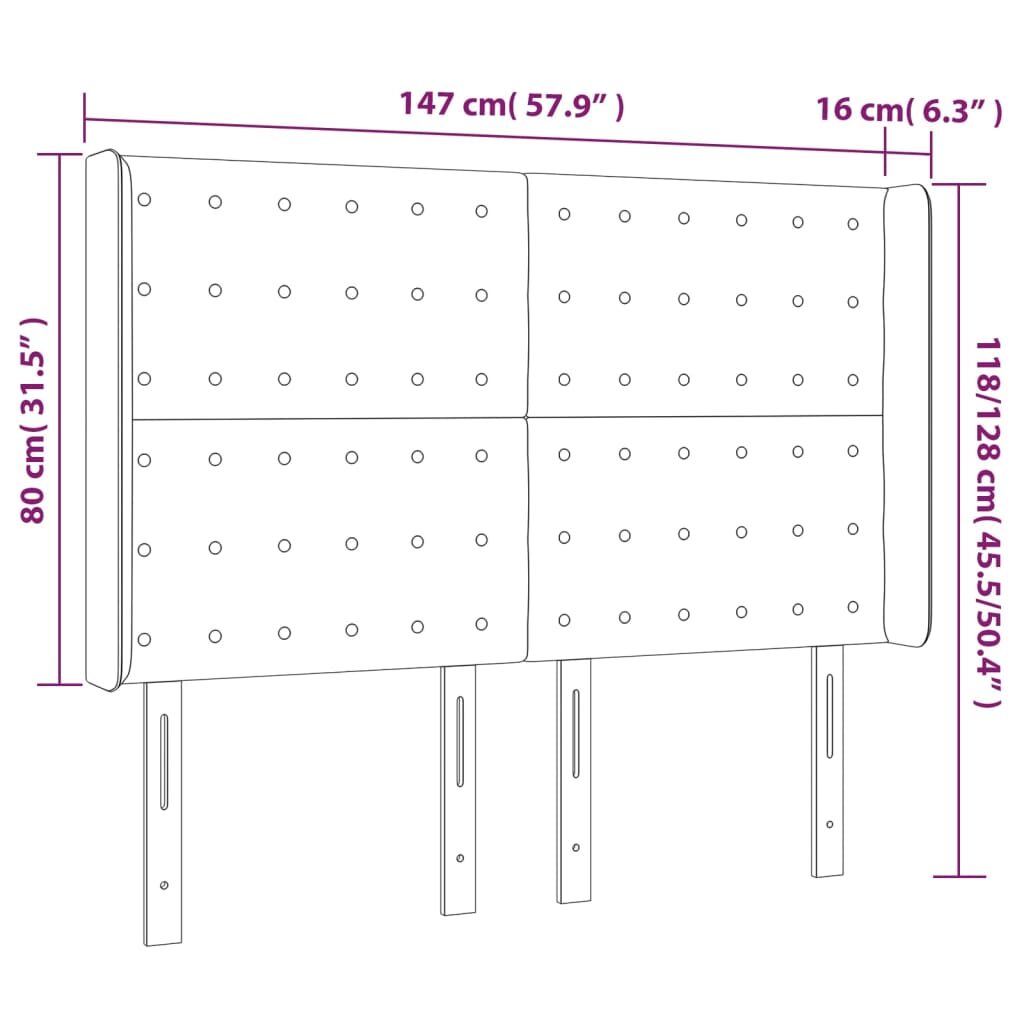 Κεφαλάρι με Πτερύγια Πράσινο 147x16x118/128 εκ. Βελούδινο