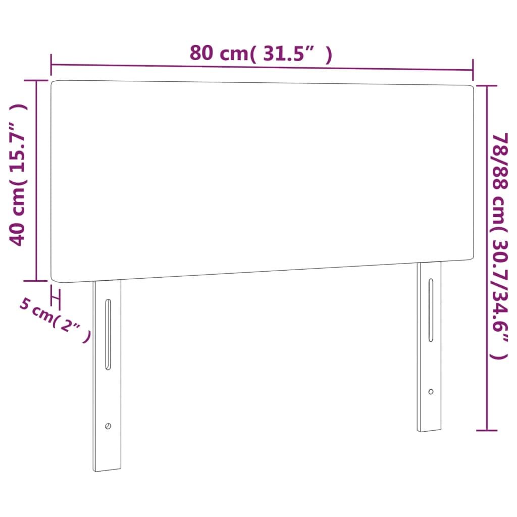 Κεφαλάρι Κρεβατιού LED Σκούρο Καφέ 80x5x78/88 εκ. Υφασμάτινο