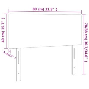 Κεφαλάρι Κρεβατιού LED Σκούρο Καφέ 80x5x78/88 εκ. Υφασμάτινο