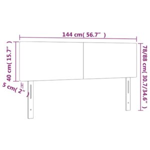 Κεφαλάρι Κρεβατιού LED Σκούρο Καφέ 144x5x78/88 εκ. Υφασμάτινο