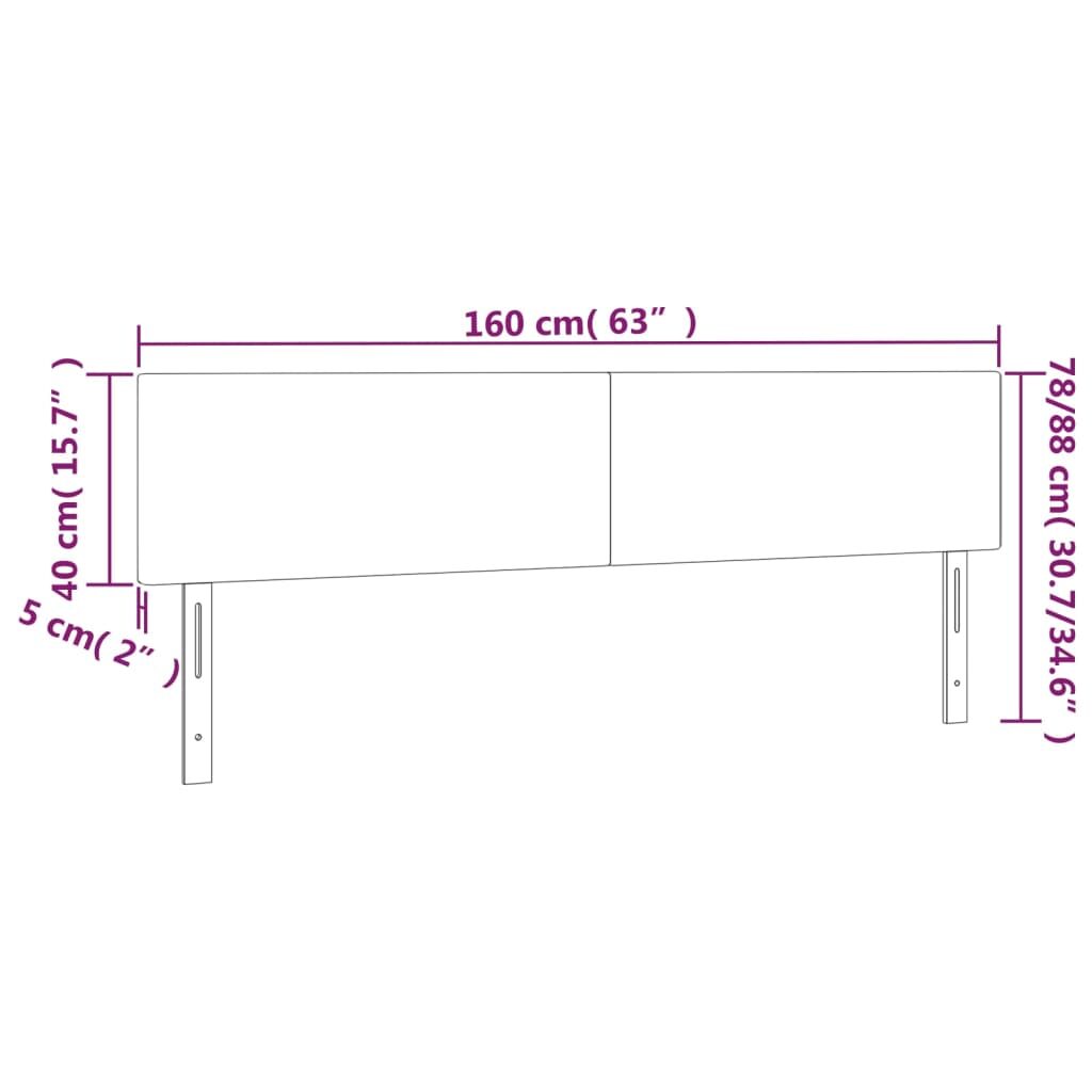 Κεφαλάρι Κρεβατιού LED Σκούρο Καφέ 160x5x78/88 εκ. Υφασμάτινο