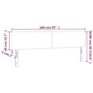 Κεφαλάρι Κρεβατιού LED Σκούρο Καφέ 160x5x78/88 εκ. Υφασμάτινο