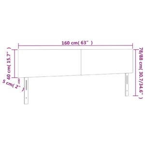 Κεφαλάρι Κρεβατιού LED Μπλε 160x5x78/88 εκ. Υφασμάτινο