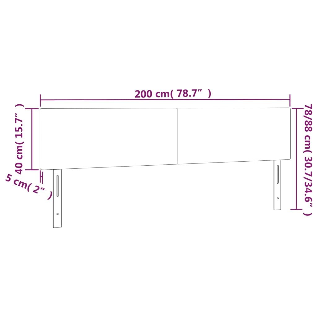 Κεφαλάρι Κρεβατιού LED Μαύρο 200x5x78/88 εκ. Υφασμάτινο