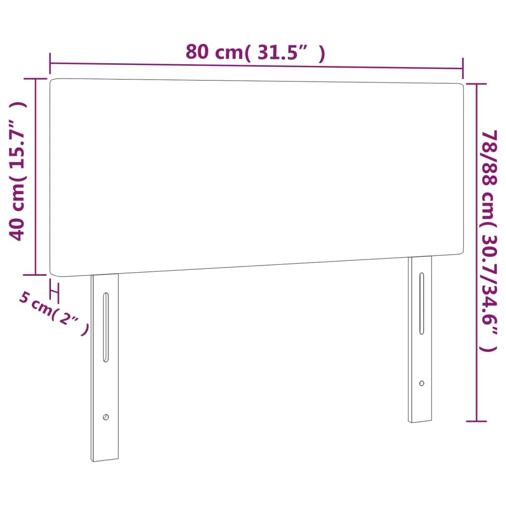 Κεφαλάρι Κρεβατιού LED Σκούρο Πράσινο 80x5x78/88 εκ. Βελούδινο