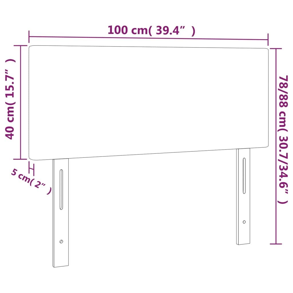 Κεφαλάρι Κρεβατιού LED Σκούρο Μπλε 100x5x78/88 εκ. Βελούδινο