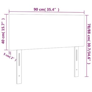 Κεφαλάρι Κρεβατιού LED Καφέ 90x5x78/88 εκ. από Συνθετικό Δέρμα