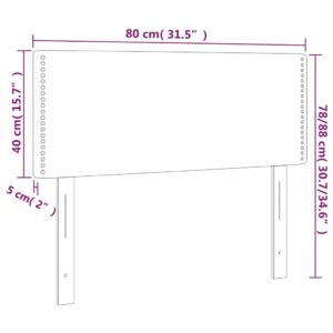 Κεφαλάρι Κρεβατιού LED Ανοιχτό Γκρι 80x5x78/88 εκ. Υφασμάτινο