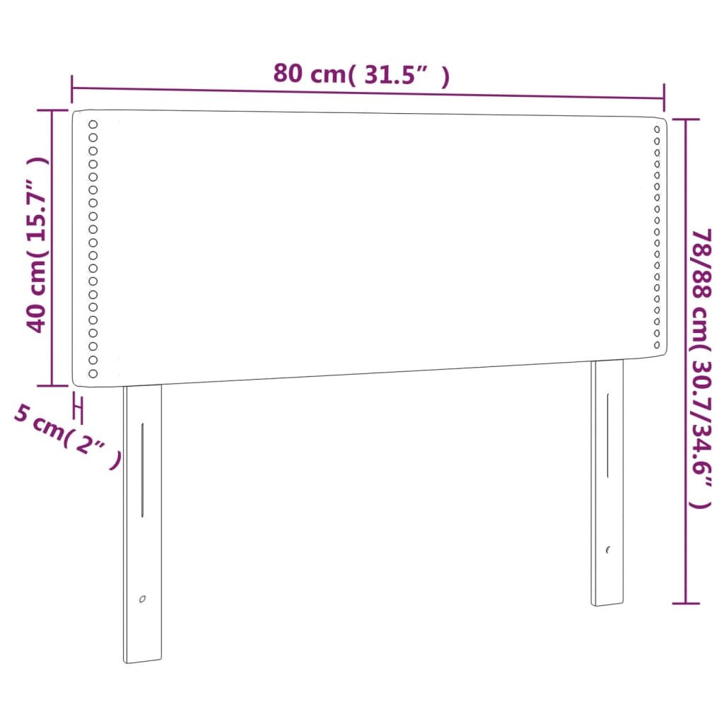 Κεφαλάρι Κρεβατιού LED Σκούρο Καφέ 80x5x78/88 εκ. Υφασμάτινο