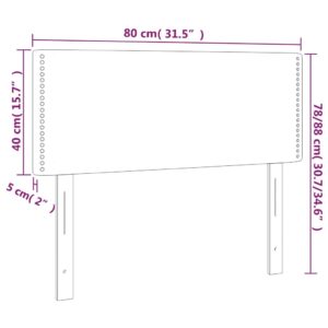 Κεφαλάρι Κρεβατιού LED Σκούρο Καφέ 80x5x78/88 εκ. Υφασμάτινο