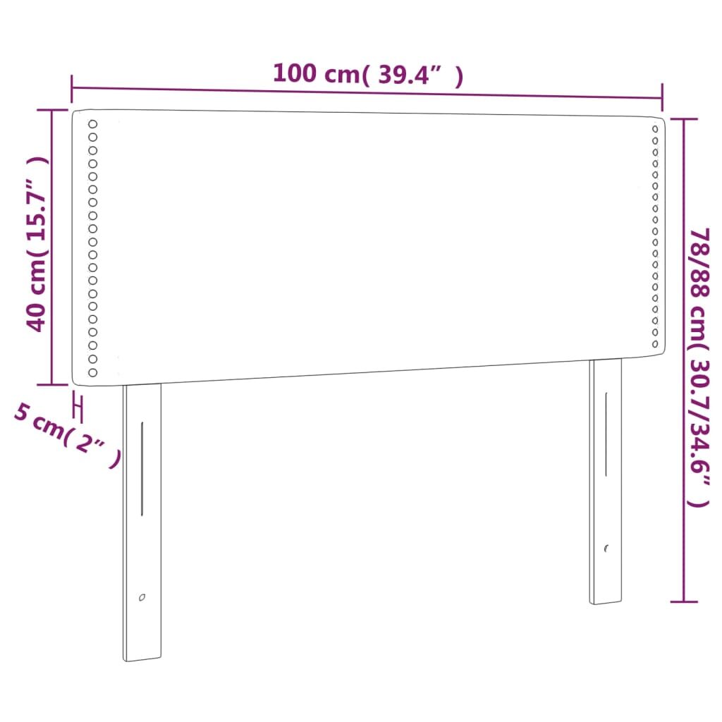 Κεφαλάρι Κρεβατιού LED Μαύρο 100x5x78/88 εκ. Υφασμάτινο