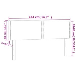 Κεφαλάρι Κρεβατιού LED Κρεμ 144x5x78/88 εκ. Υφασμάτινο