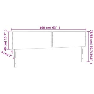 Κεφαλάρι Κρεβατιού LED Σκούρο Καφέ 160x5x78/88 εκ. Υφασμάτινο