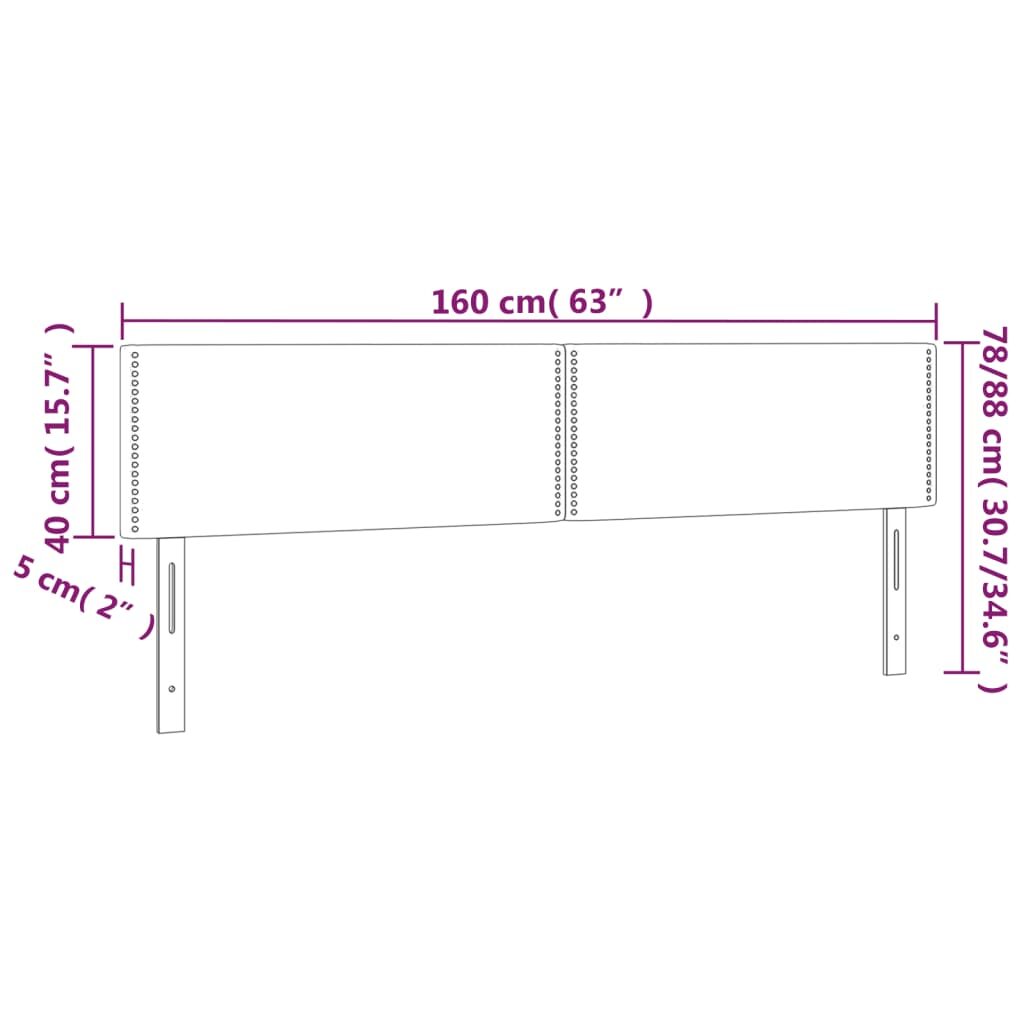 Κεφαλάρι Κρεβατιού LED Μπλε 160x5x78/88 εκ. Υφασμάτινο