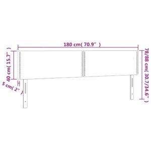 Κεφαλάρι Κρεβατιού LED Σκούρο Γκρι 180x5x78/88 εκ. Υφασμάτινο