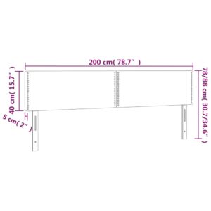 Κεφαλάρι Κρεβατιού LED Σκούρο Καφέ 200x5x78/88 εκ. Υφασμάτινο