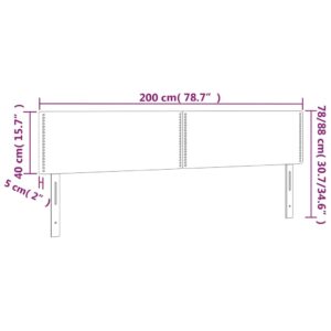 Κεφαλάρι Κρεβατιού LED Μαύρο 200x5x78/88 εκ. Βελούδινο