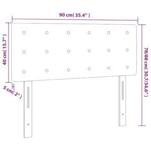 Κεφαλάρι Κρεβατιού LED Κρεμ 90x5x78/88 εκ. από Συνθετικό Δέρμα