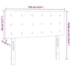 Κεφαλάρι Κρεβατιού LED Κρεμ 100x5x78/88 εκ. από Συνθετικό Δέρμα