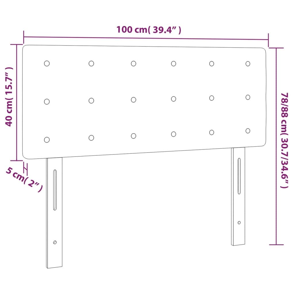 Κεφαλάρι Κρεβατιού LED Καφέ 100x5x78/88 εκ. από Συνθετικό Δέρμα