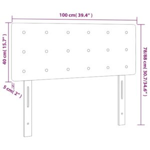 Κεφαλάρι Κρεβατιού LED Καφέ 100x5x78/88 εκ. από Συνθετικό Δέρμα