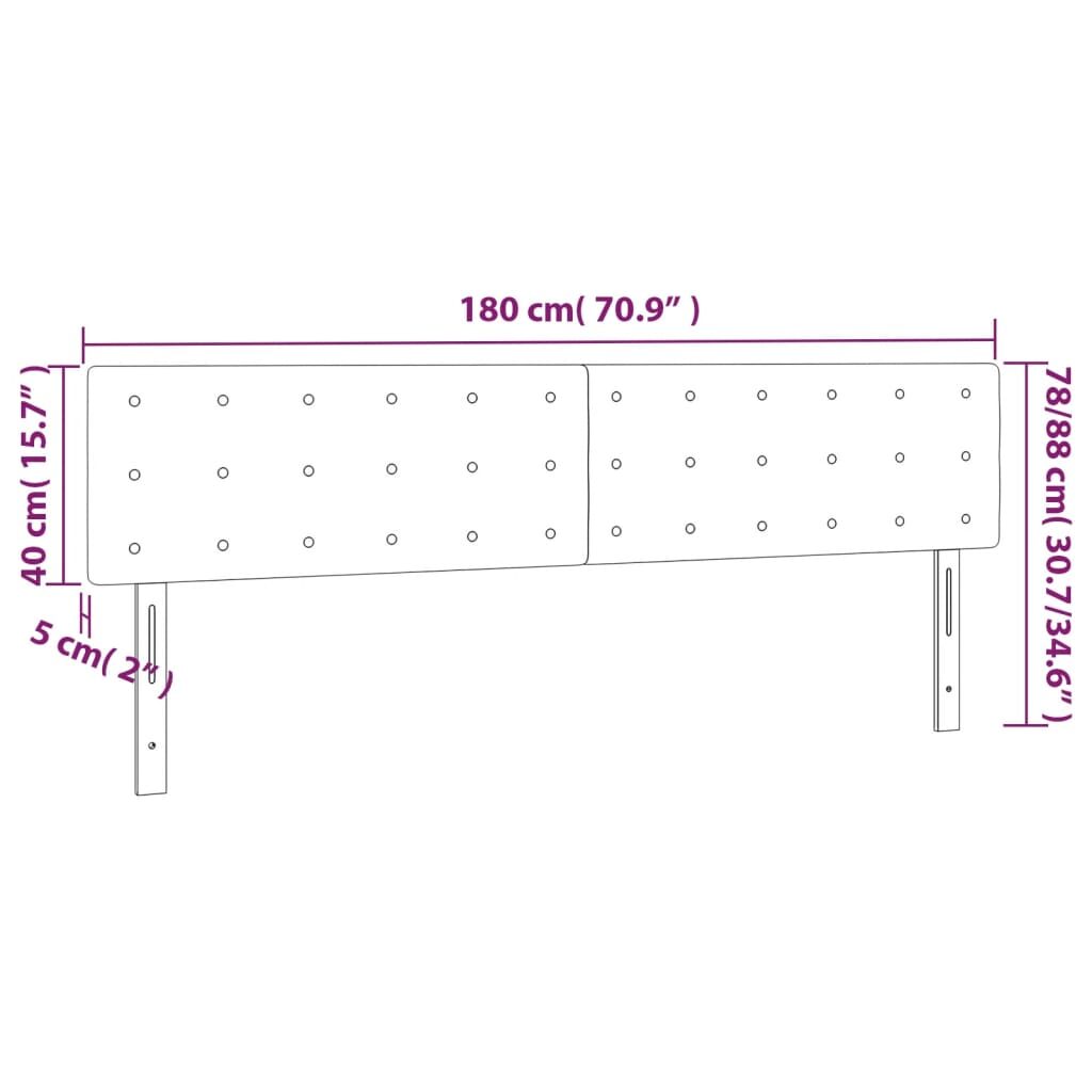 Κεφαλάρι Κρεβατιού LED Καφέ 180x5x78/88 εκ. από Συνθετικό Δέρμα