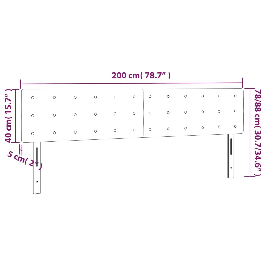 Κεφαλάρι Κρεβατιού LED Καφέ 200x5x78/88 εκ. από Συνθετικό Δέρμα