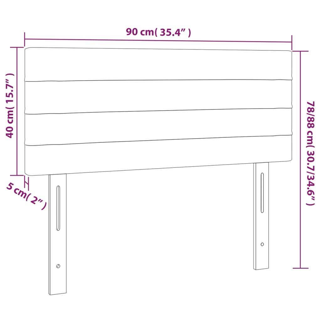 Κεφαλάρι Κρεβατιού LED Μπλε 90x5x78/88 εκ. Υφασμάτινο