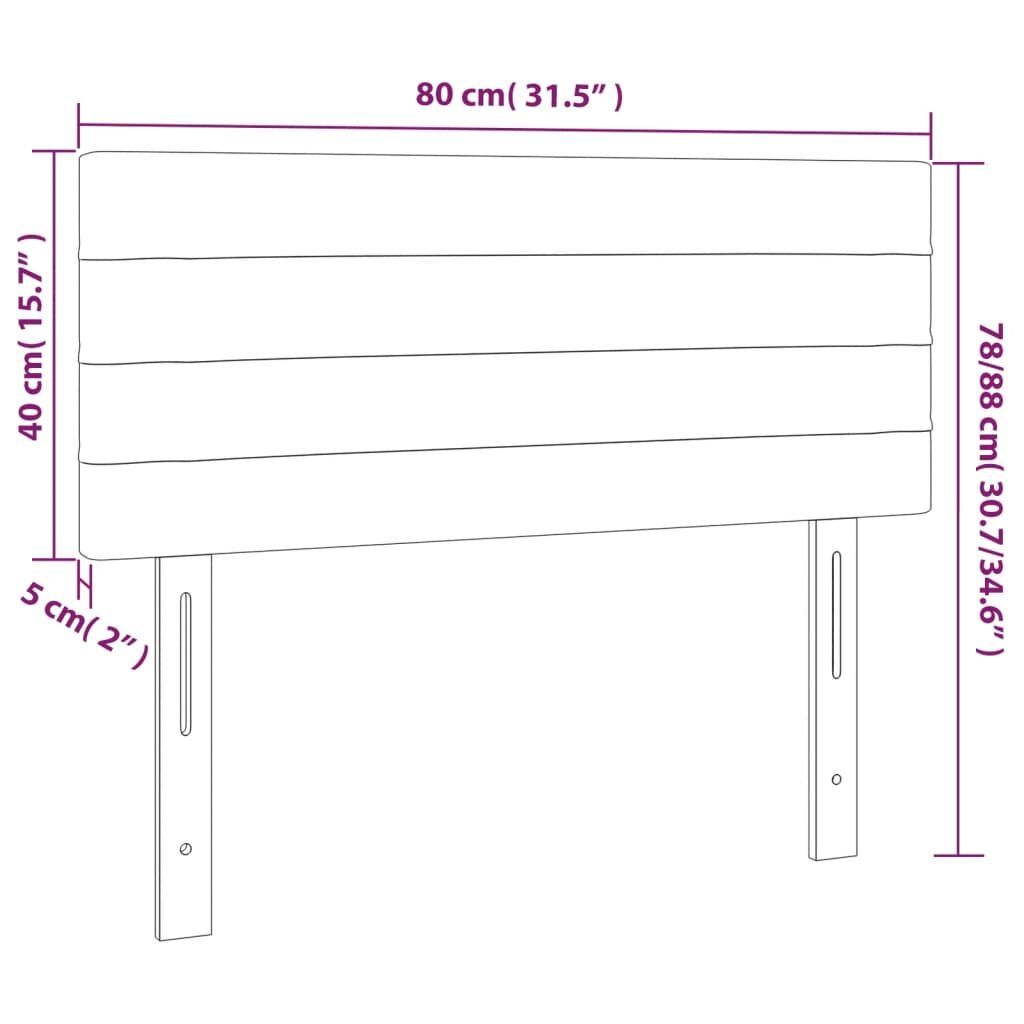 Κεφαλάρι Κρεβατιού LED Μαύρο 80 x 5 x 78/88 εκ. Βελούδινο