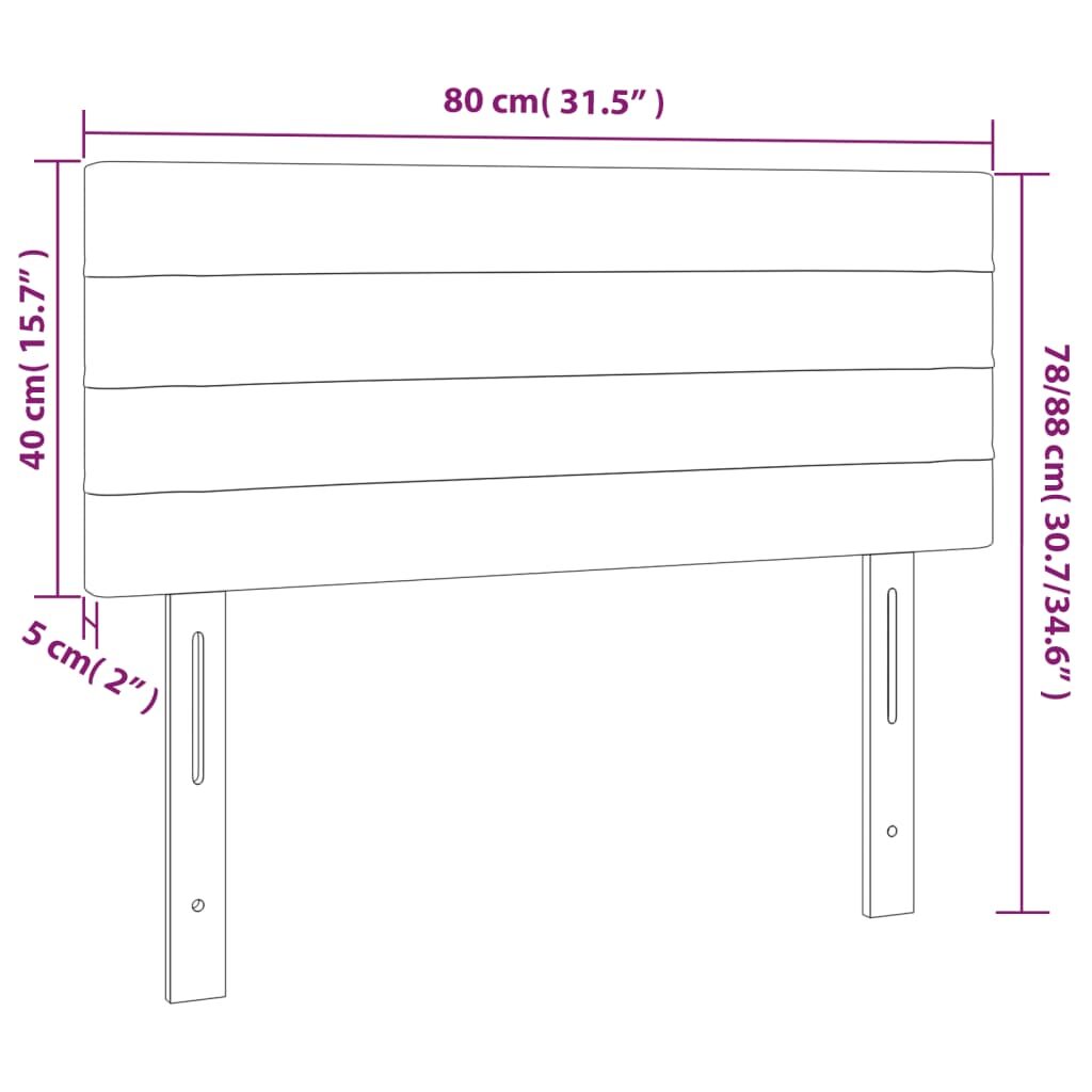 Κεφαλάρι Κρεβατιού LED Σκούρο Μπλε 80x5x78/88 εκ. Βελούδινο