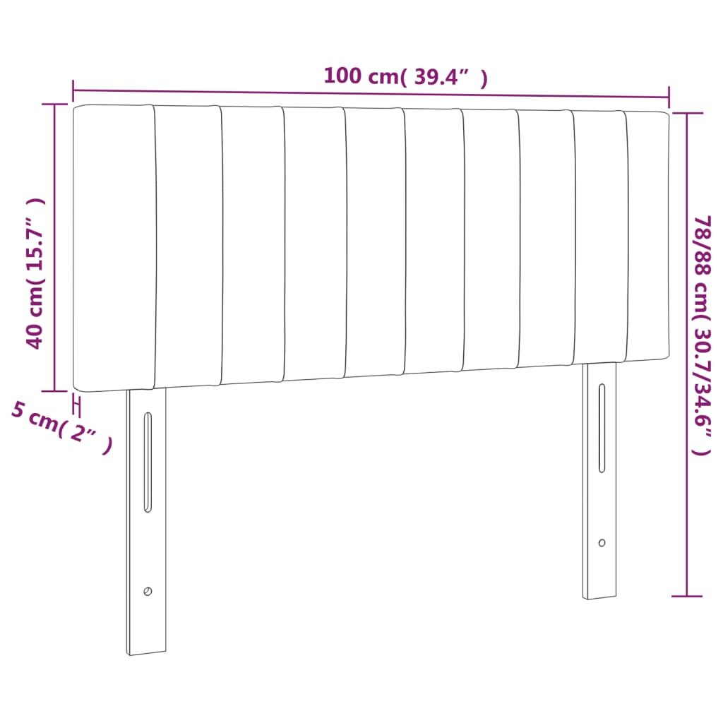 Κεφαλάρι Κρεβατιού LED Σκούρο Καφέ 100x5x78/88 εκ. Υφασμάτινο