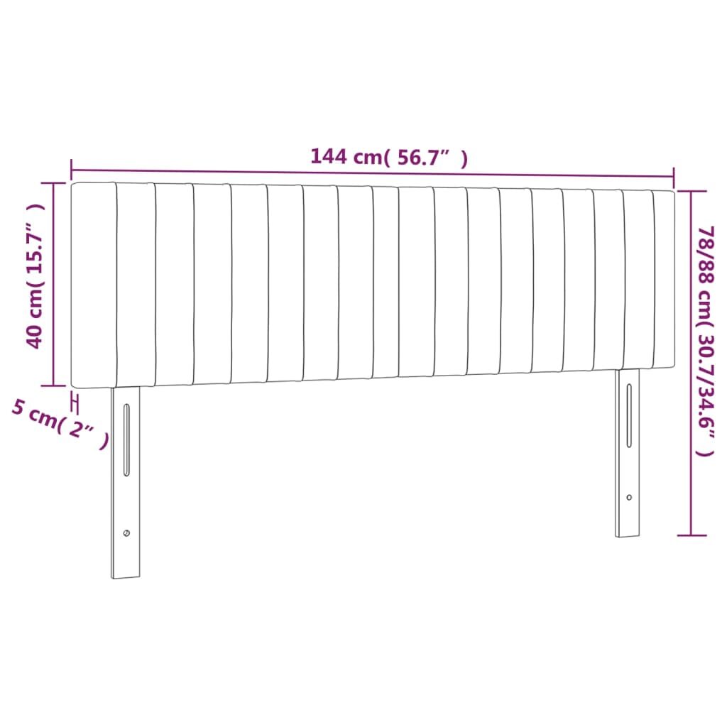 Κεφαλάρι Κρεβατιού LED Μπλε 144x5x78/88 εκ. Υφασμάτινο