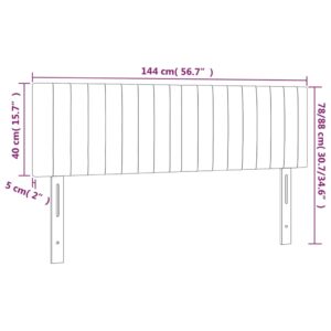 Κεφαλάρι Κρεβατιού LED Μπλε 144x5x78/88 εκ. Υφασμάτινο