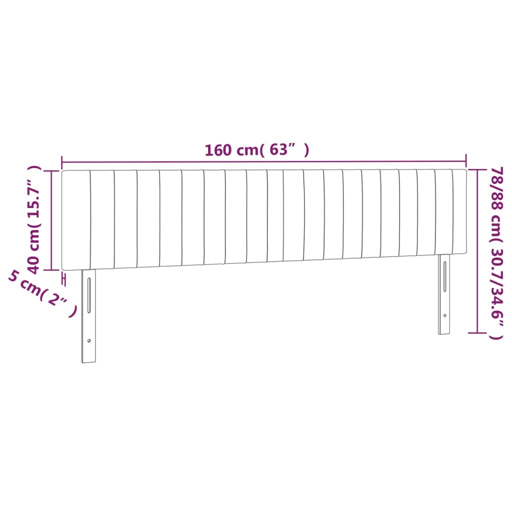 Κεφαλάρι Κρεβατιού LED Σκούρο Καφέ 160x5x78/88 εκ. Υφασμάτινο