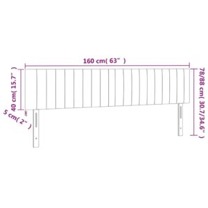 Κεφαλάρι Κρεβατιού LED Σκούρο Καφέ 160x5x78/88 εκ. Υφασμάτινο