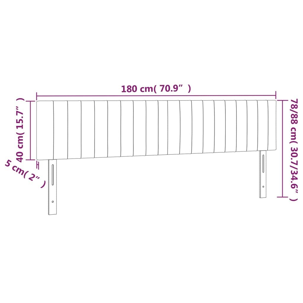 Κεφαλάρι Κρεβατιού LED Σκούρο Καφέ 180x5x78/88 εκ. Υφασμάτινο